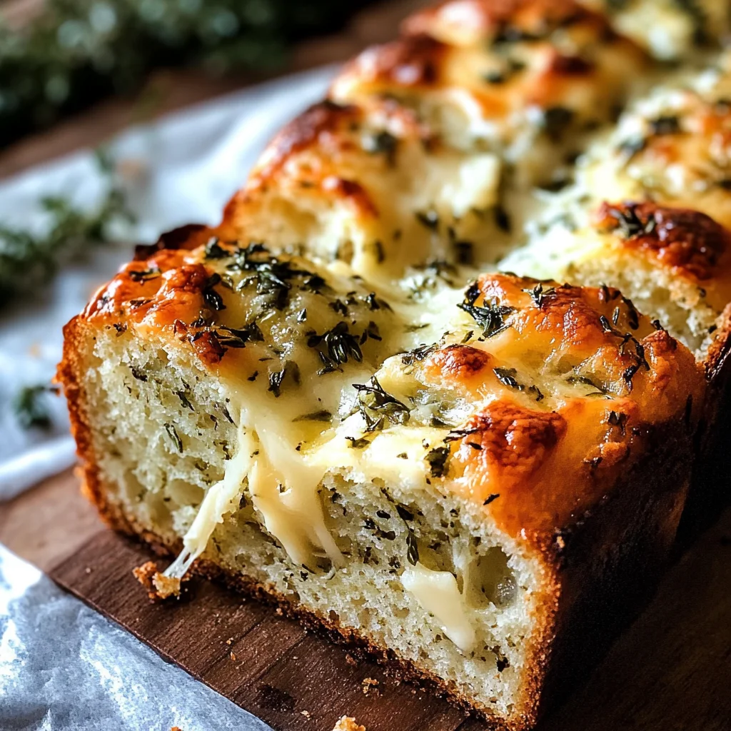 Cheese, Herb & Garlic Quick Bread (No Yeast)