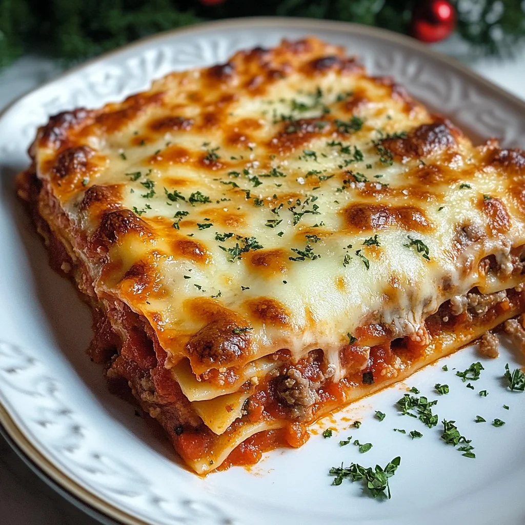 Cheesy Christmas Lasagna