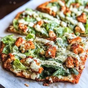 Chicken Crust Caesar Salad Pizza