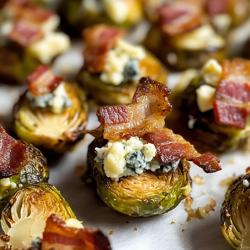Crispy Brussel Sprouts with Bacon and Cheese
