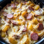 Crockpot Cheesy Potatoes and Kielbasa