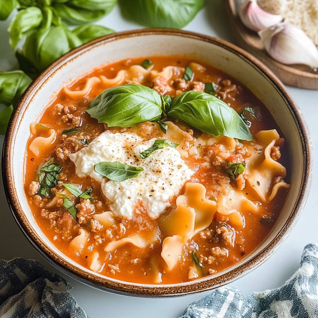 Easy Creamy Lasagna Soup