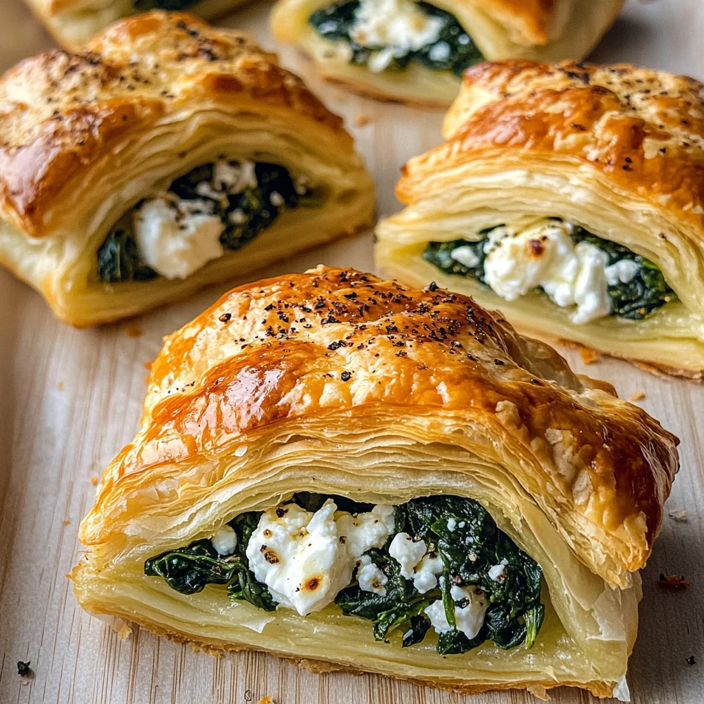 Flaky Spinach Feta Puff Pastry