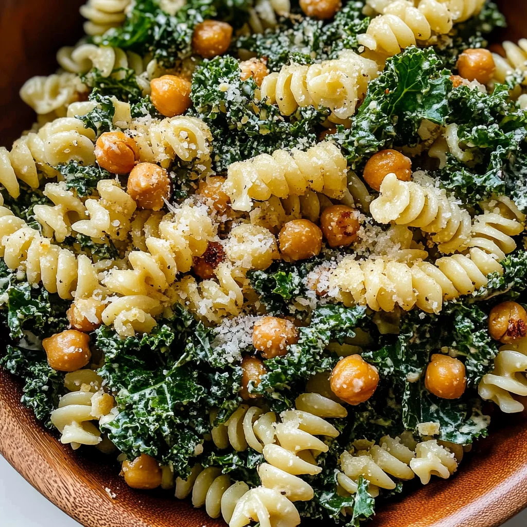 Kale Caesar Pasta Salad