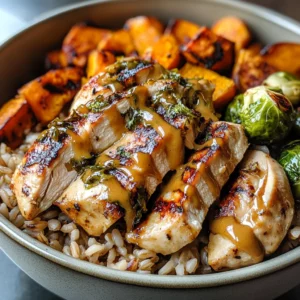 Maple Dijon Chicken & Roasted Sweet Potato Bowls