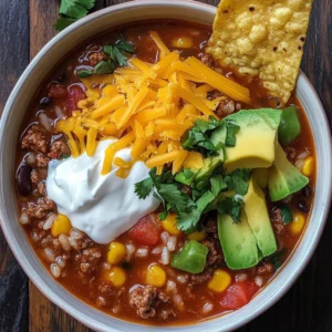 Mexican Beef and Rice Soup