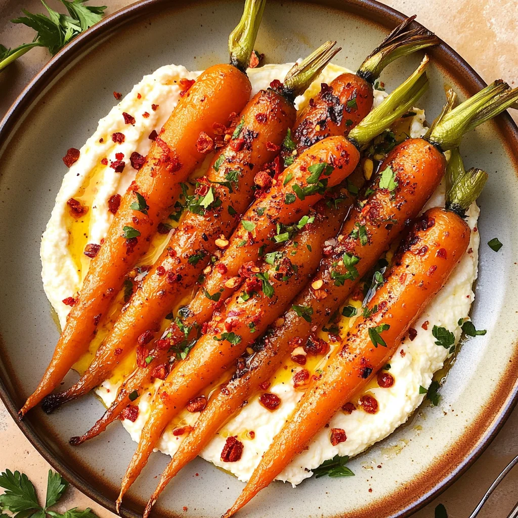 Roasted Carrots with Whipped Ricotta and Hot Honey