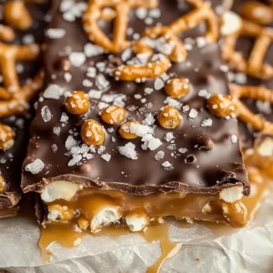 Salted caramel pretzel bark