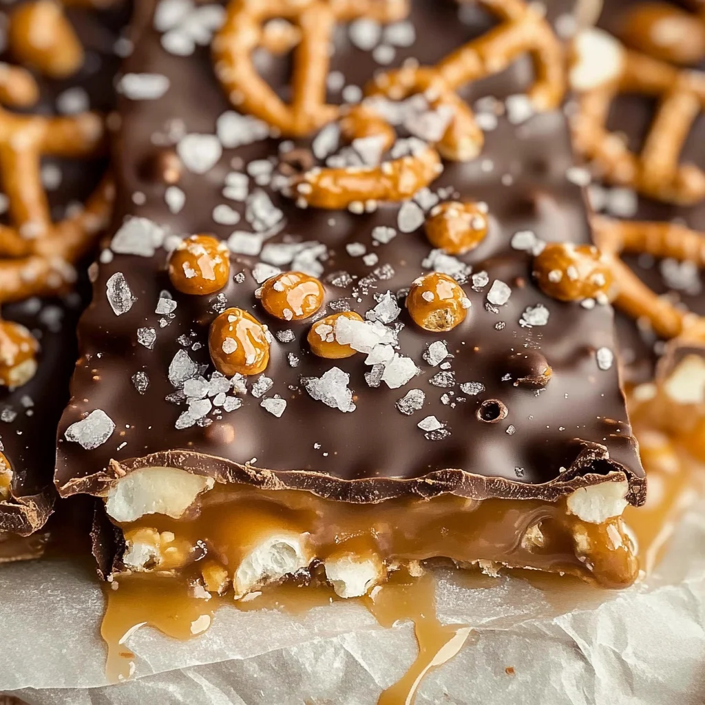 Salted caramel pretzel bark