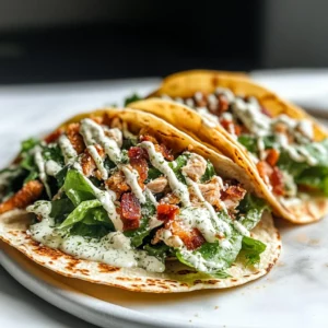 Smash Chicken Caesar Tacos