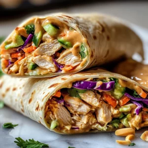 Thai Peanut Chicken Wraps