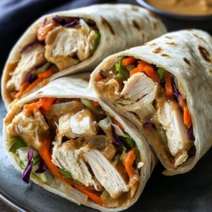 Thai Peanut Chicken Wraps