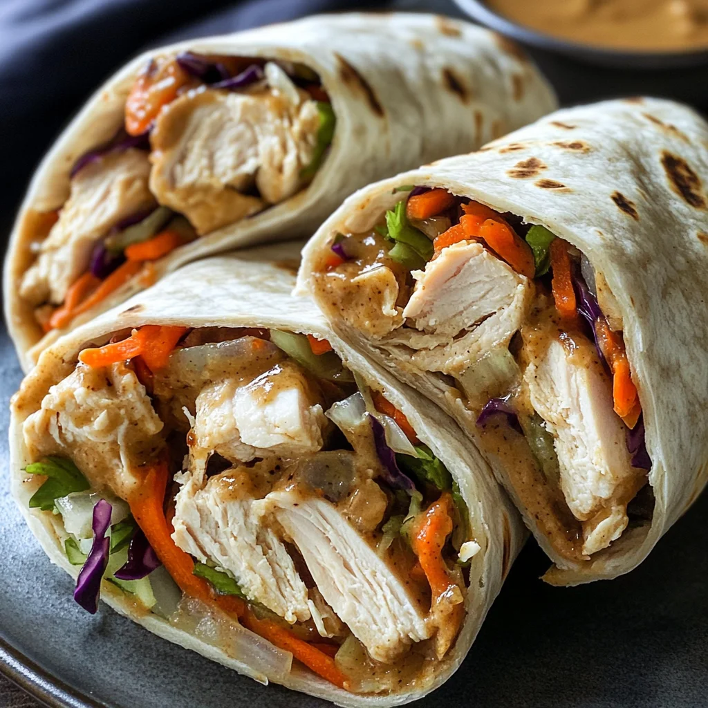 Thai Peanut Chicken Wraps