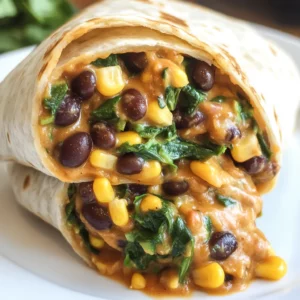 15 Minute Black Bean and Spinach Burritos
