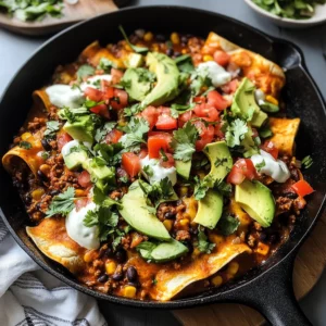 Beef Skillet Enchiladas
