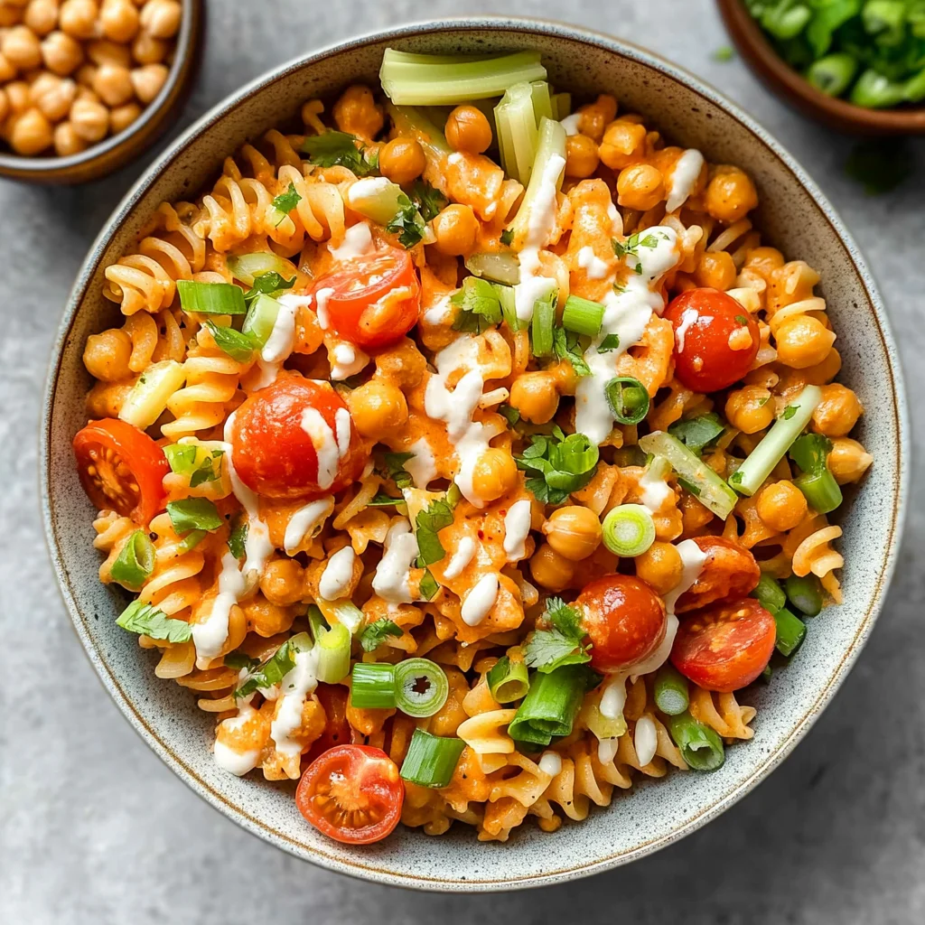 Buffalo Chickpea Pasta Salad