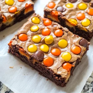 Chewy REESE'S PIECES Peanut Butter Brownies