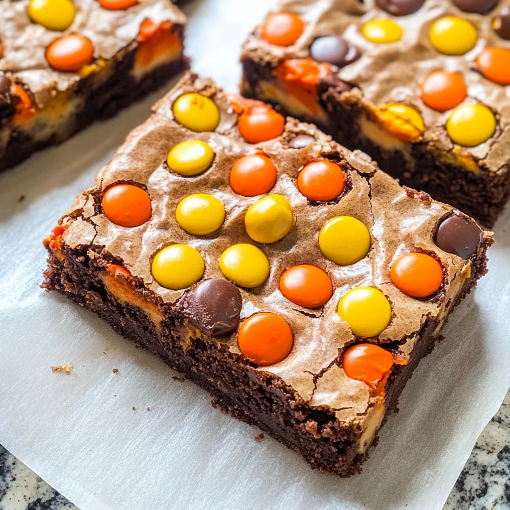 Chewy REESE'S PIECES Peanut Butter Brownies
