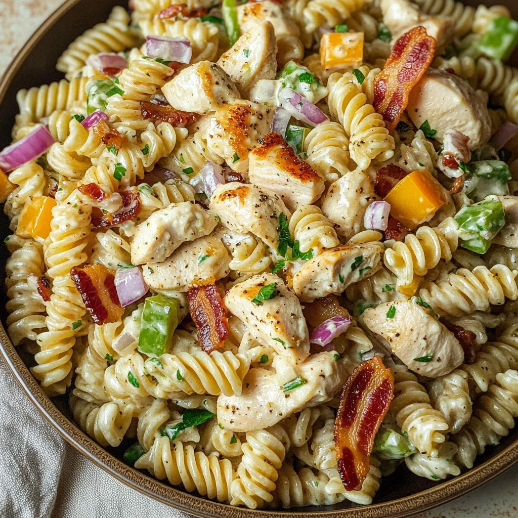 Chicken Bacon Ranch Pasta Salad