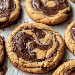 Chocolate Peanut Butter Swirl Cookies