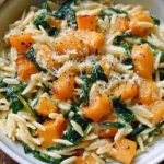 Creamy Orzo with Roasted Butternut Squash and Spinach