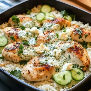 Dump-and-Bake Chicken Tzatziki Casserole