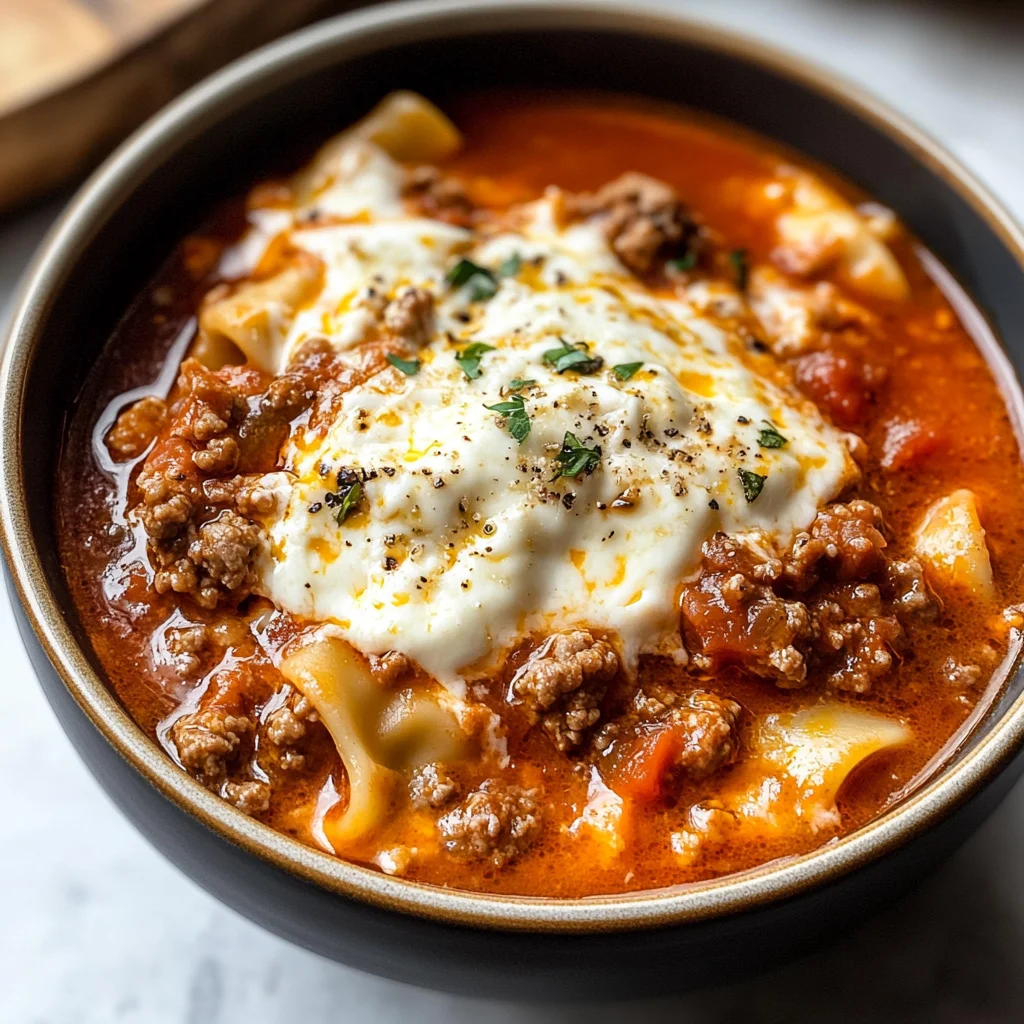 Easy Lasagna Soup No Ricotta