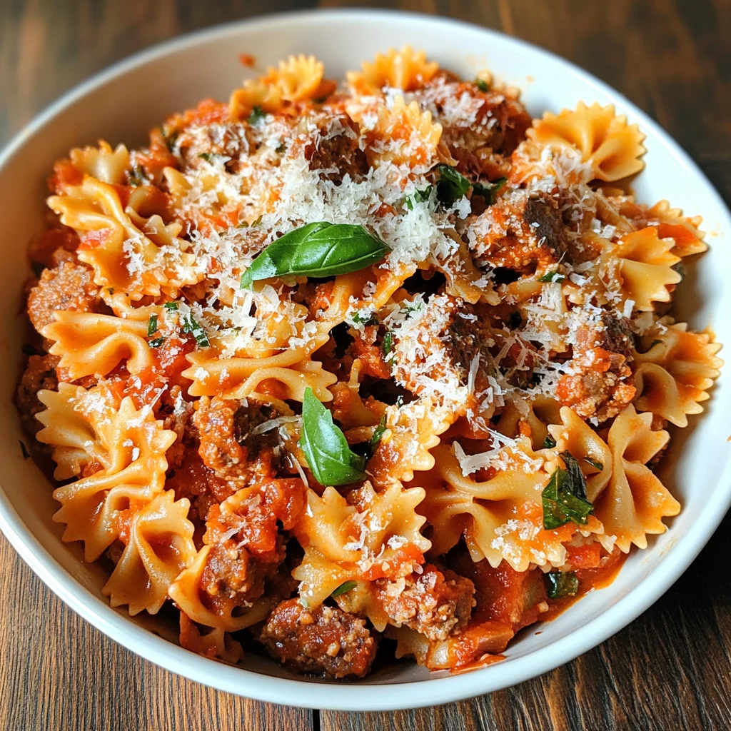 Italian Sausage With Bow Tie Pasta