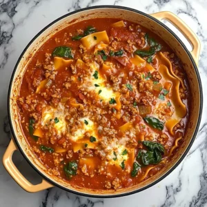 Mouthwatering One Pot Lasagna Soup