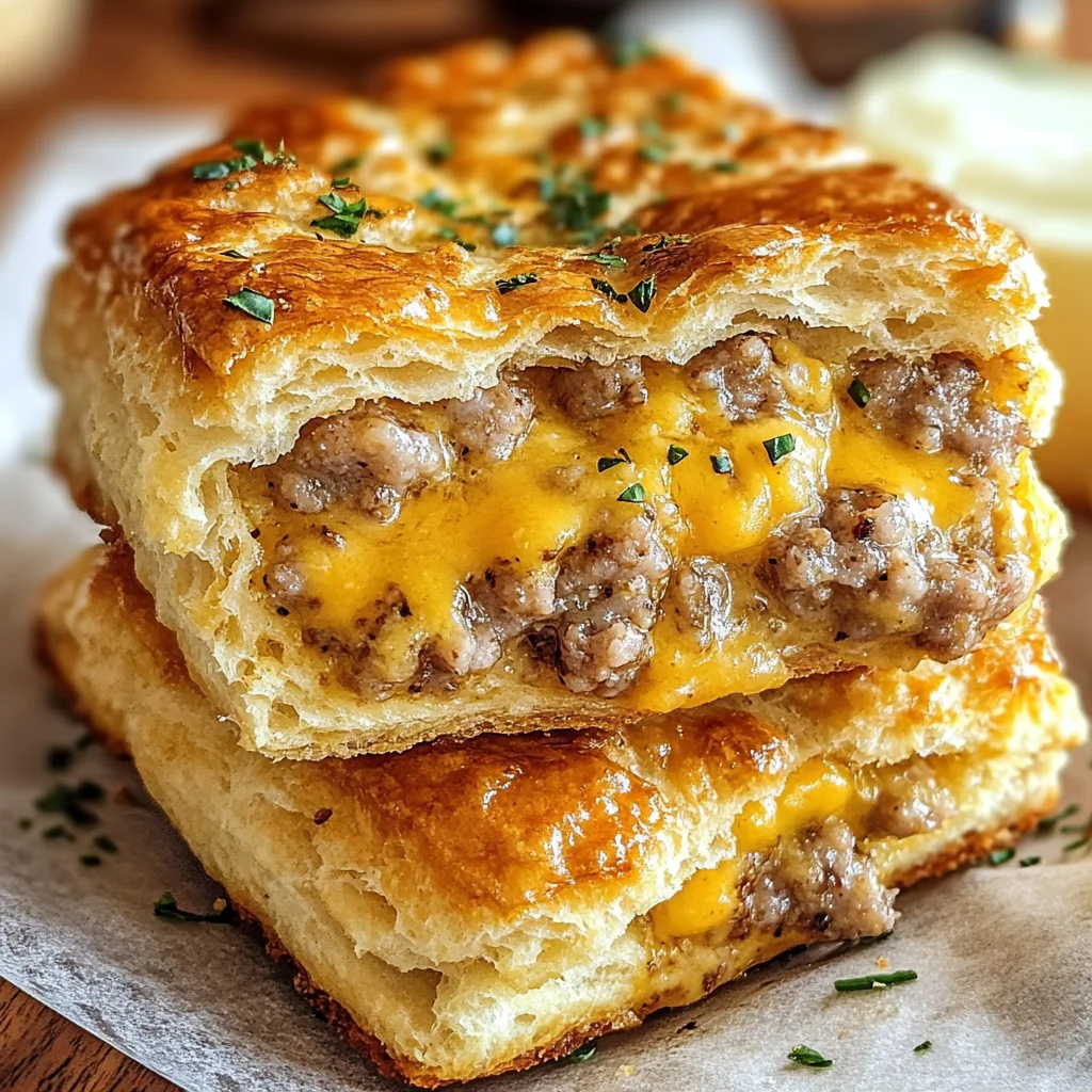 Sausage Cheese Butter Swim Biscuits