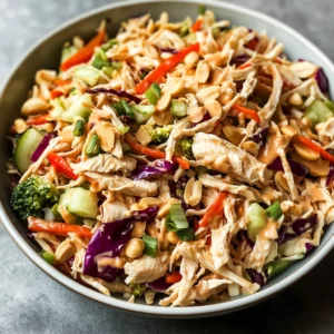 Thai Peanut Chicken Crunch Slaw Salad