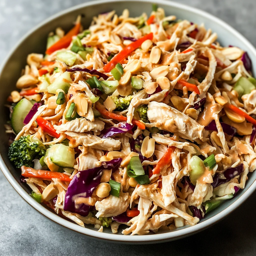 Thai Peanut Chicken Crunch Slaw Salad