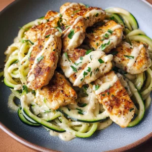 Zucchini Noodle Chicken Alfredo