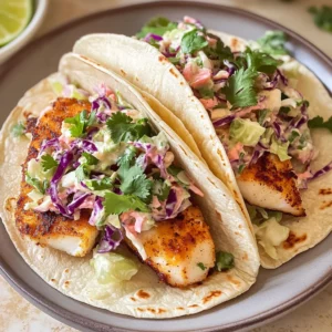 Air Fryer Fish Tacos with Cilantro Lime Slaw