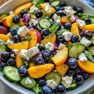 Blueberry Peach Feta Salad