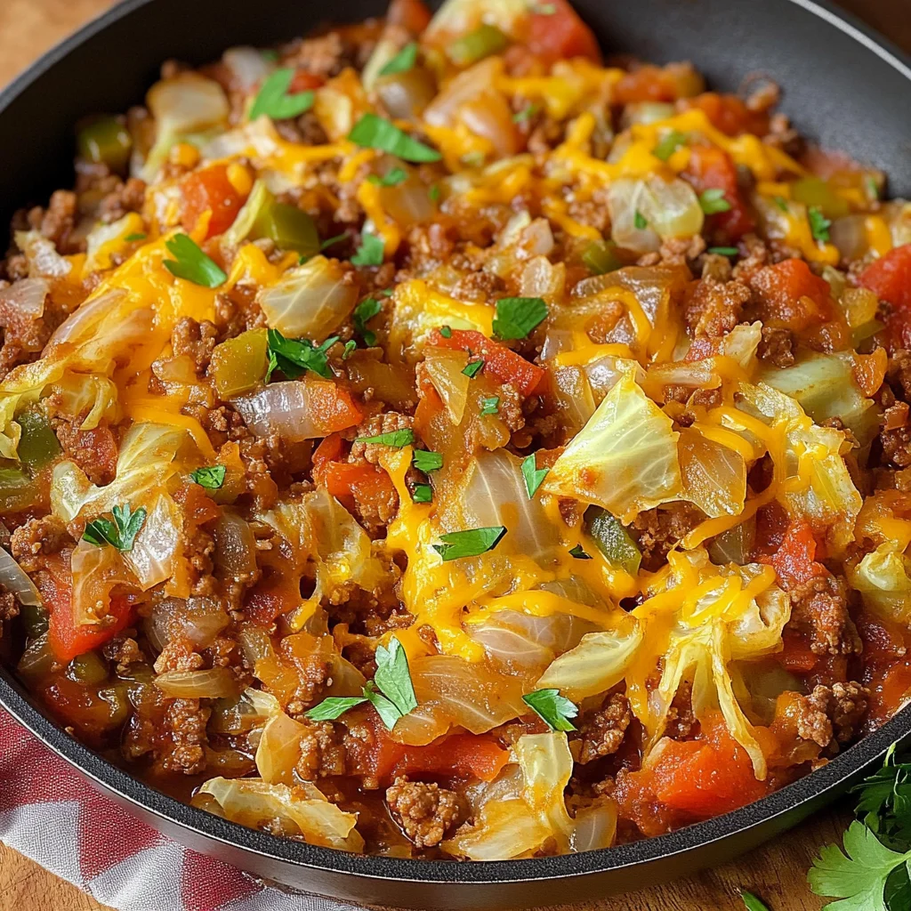 Cabbage Roll Skillet (Easy Keto Ground Beef Dinner Recipe)