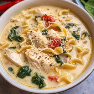 Creamy Italian Slow Cooker Chicken Noodle Soup