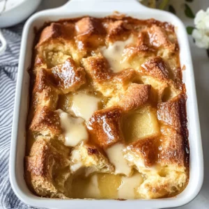 Custard Bread Pudding with Vanilla Sauce