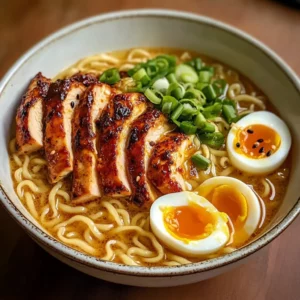 Fiery Chicken Ramen with Creamy Garlic Sauce Recipe