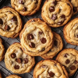 Gooey Bourbon Browned Butter Chocolate Chip Cookies