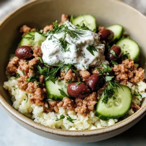 Healthy Greek Ground Chicken Bowls