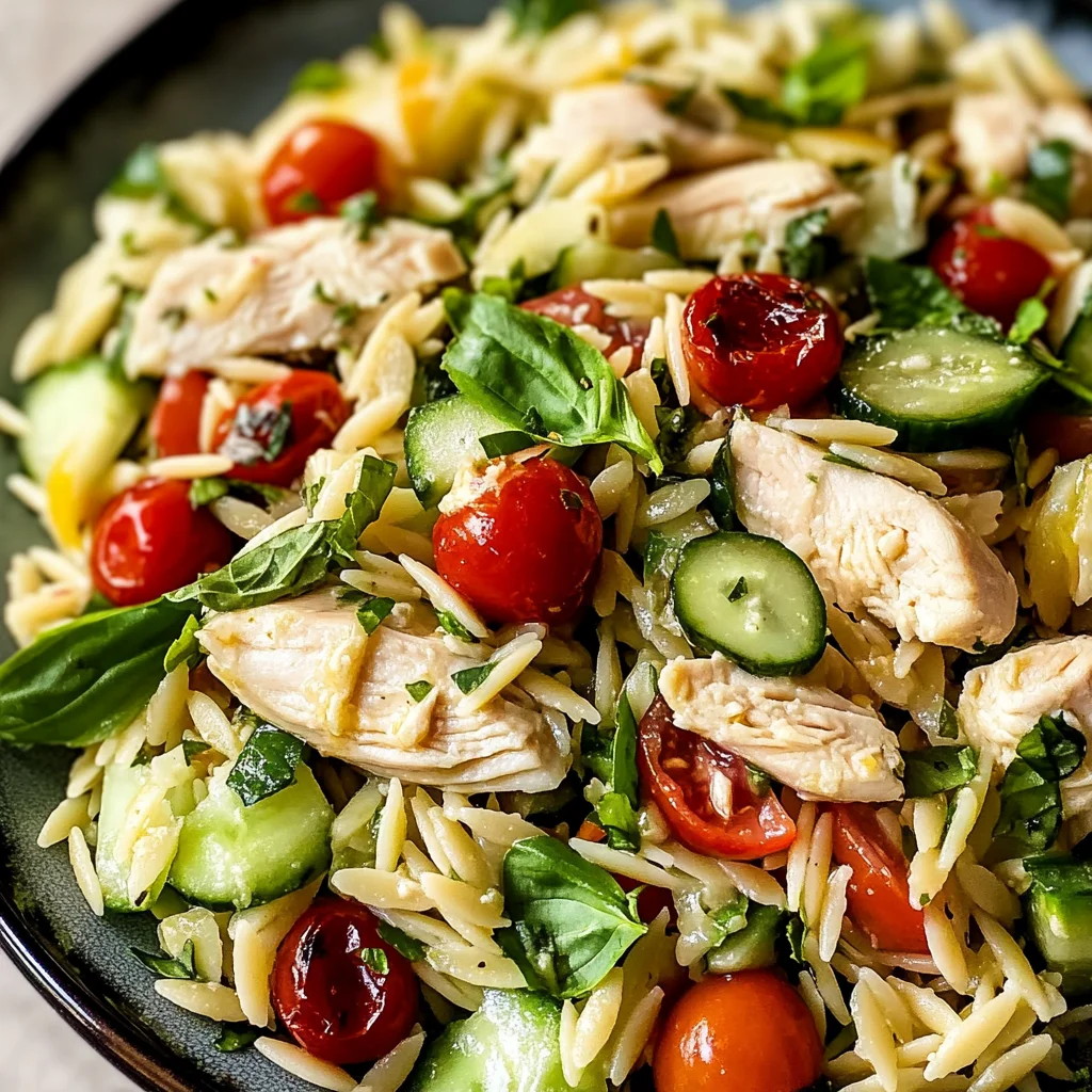 Lemon Orzo Salad with Chicken