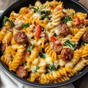 One-Pan White Cheddar Ranch Sausage Magic Pasta