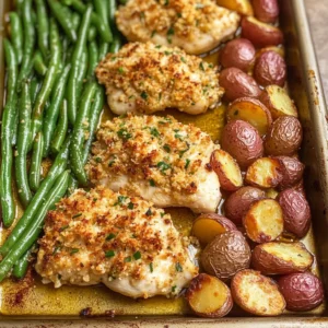 Parmesan Crusted Chicken Sheet Pan Dinner