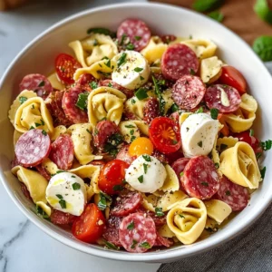 Salami-Mozzarella Tortellini Pasta Salad