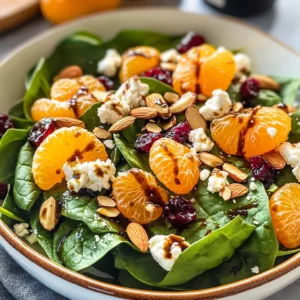 Spinach Mandarin Salad with Honey Balsamic Dressing