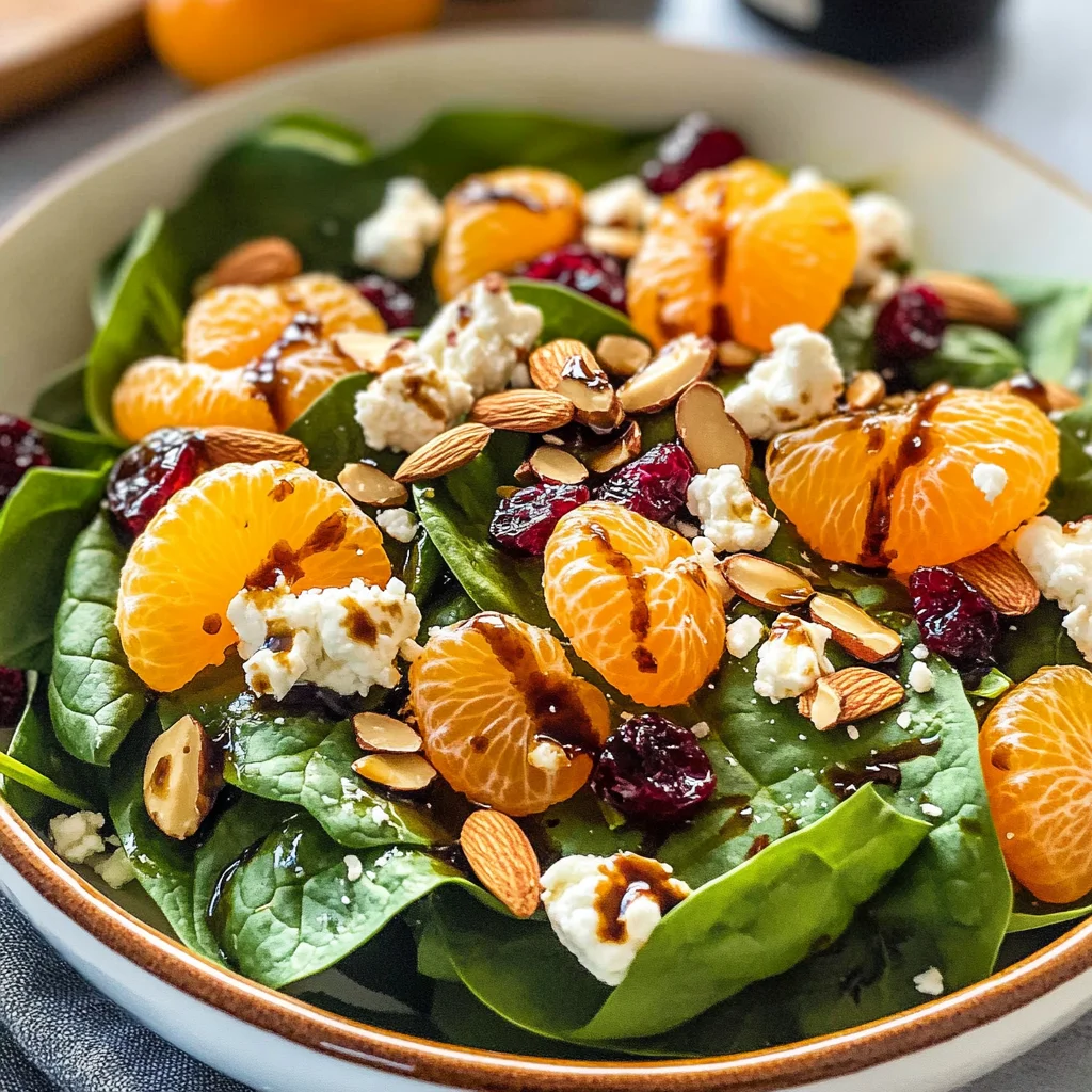 Spinach Mandarin Salad with Honey Balsamic Dressing