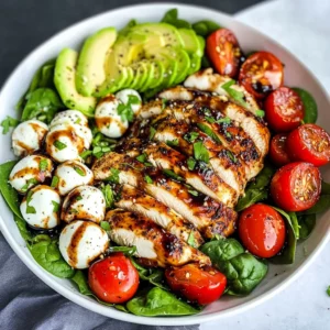 Baked Marinated Chicken Salad with Mozzarella and Balsamic Vinaigrette