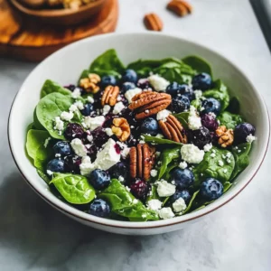 Blueberry Spinach Salad with Honey Balsamic Dressing