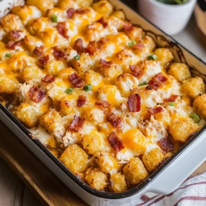 Chicken Bacon Ranch Tater Tot Casserole: A 450 Calorie Dish